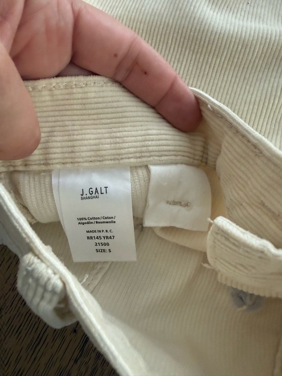 Brandy Melville Cream 100% Cotton Corduroy Flare Pants size Small - Picture 6 of 11